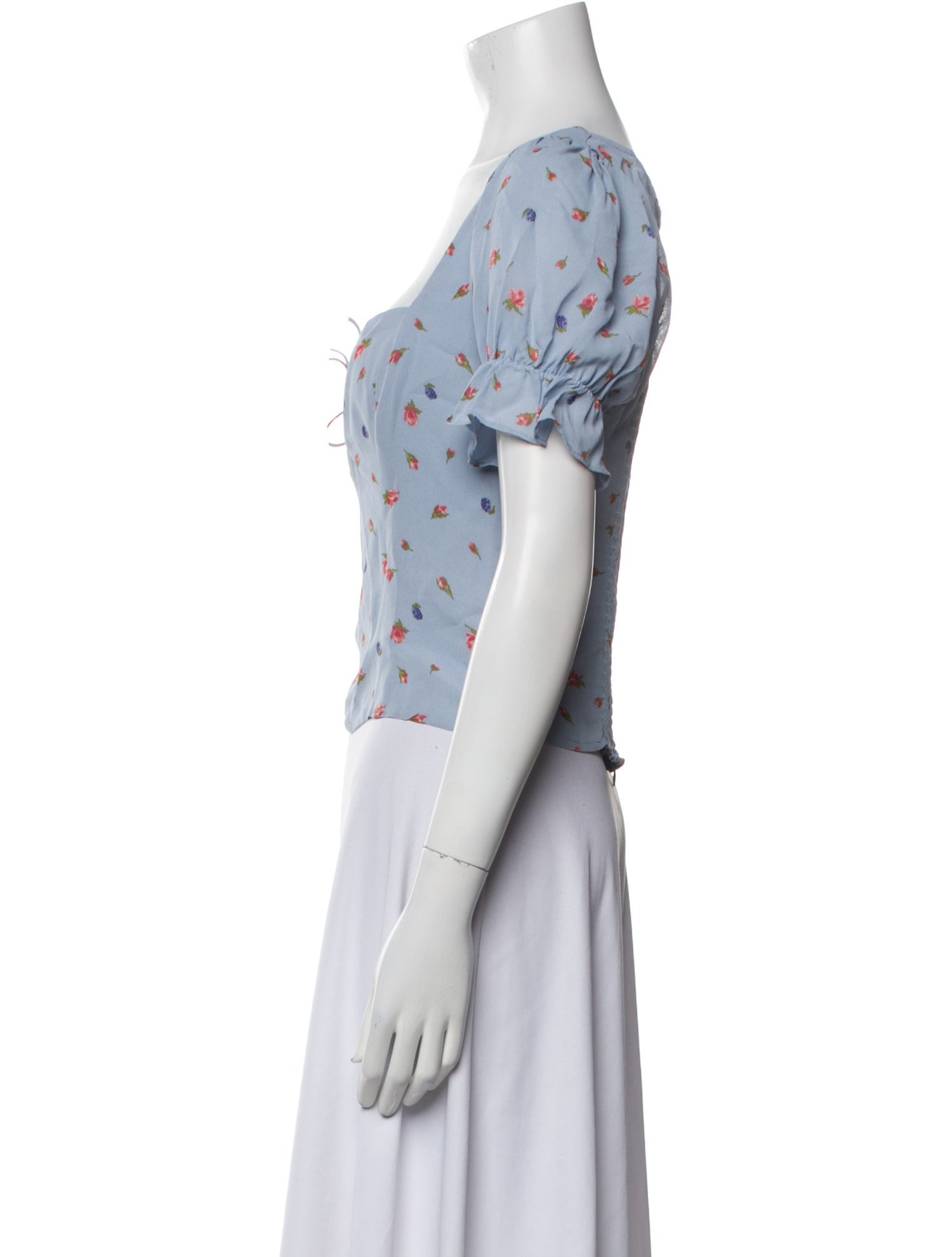 Reformation Linen Floral Print Crop Top