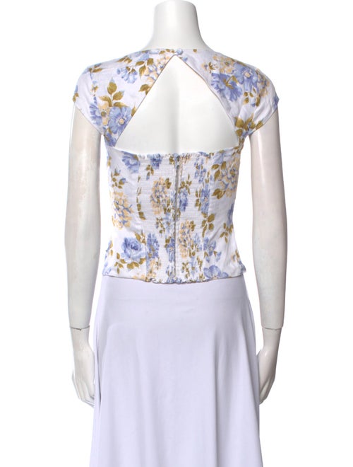 Reformation Linen Floral Print Crop Top