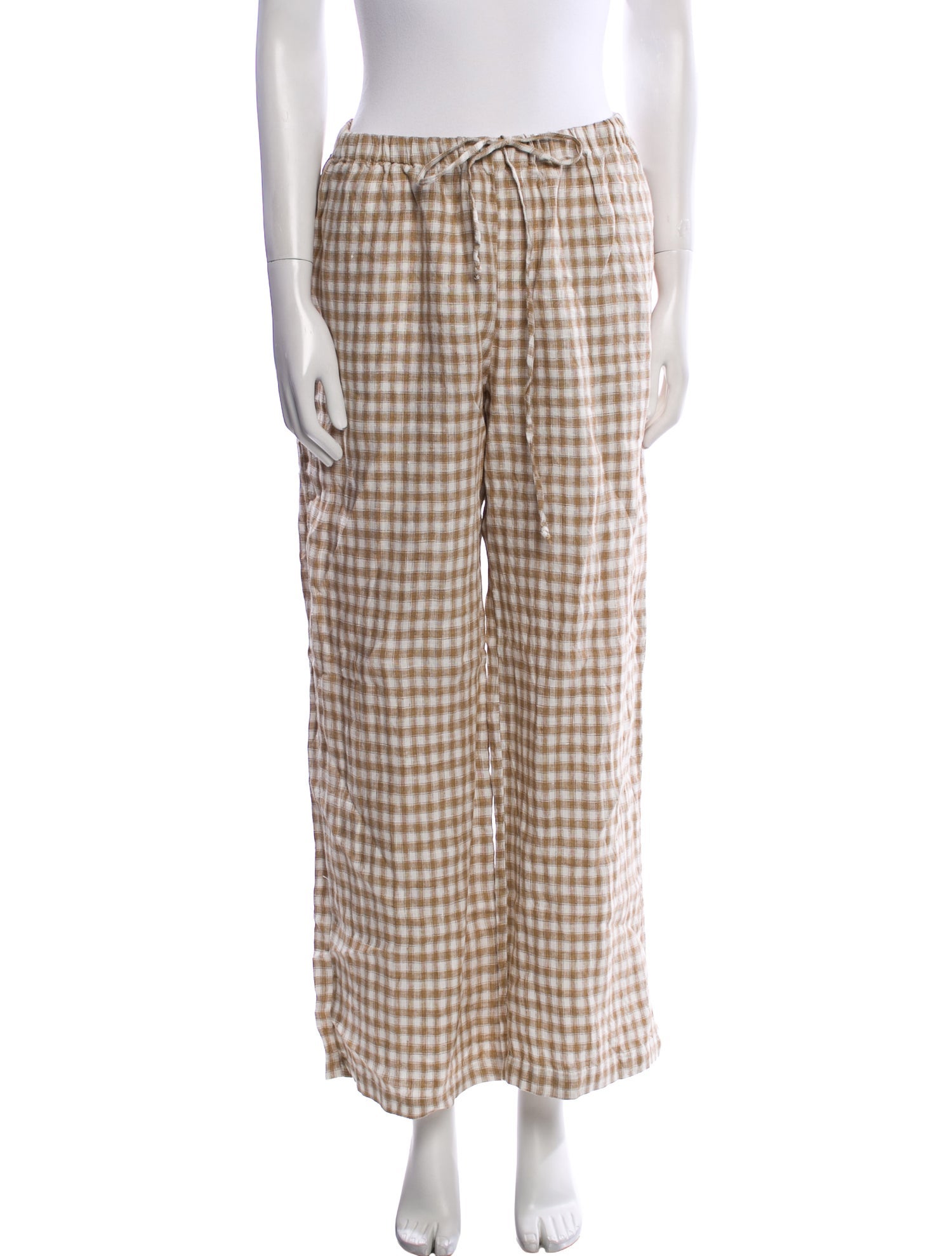 Reformation Linen Plaid Print Pajamas