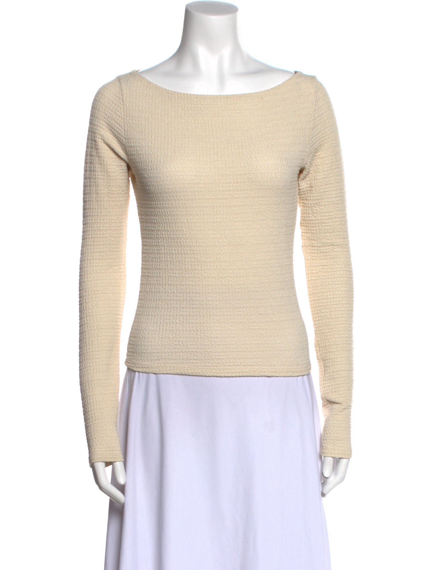 Reformation Bateau Neckline Long Sleeve Top