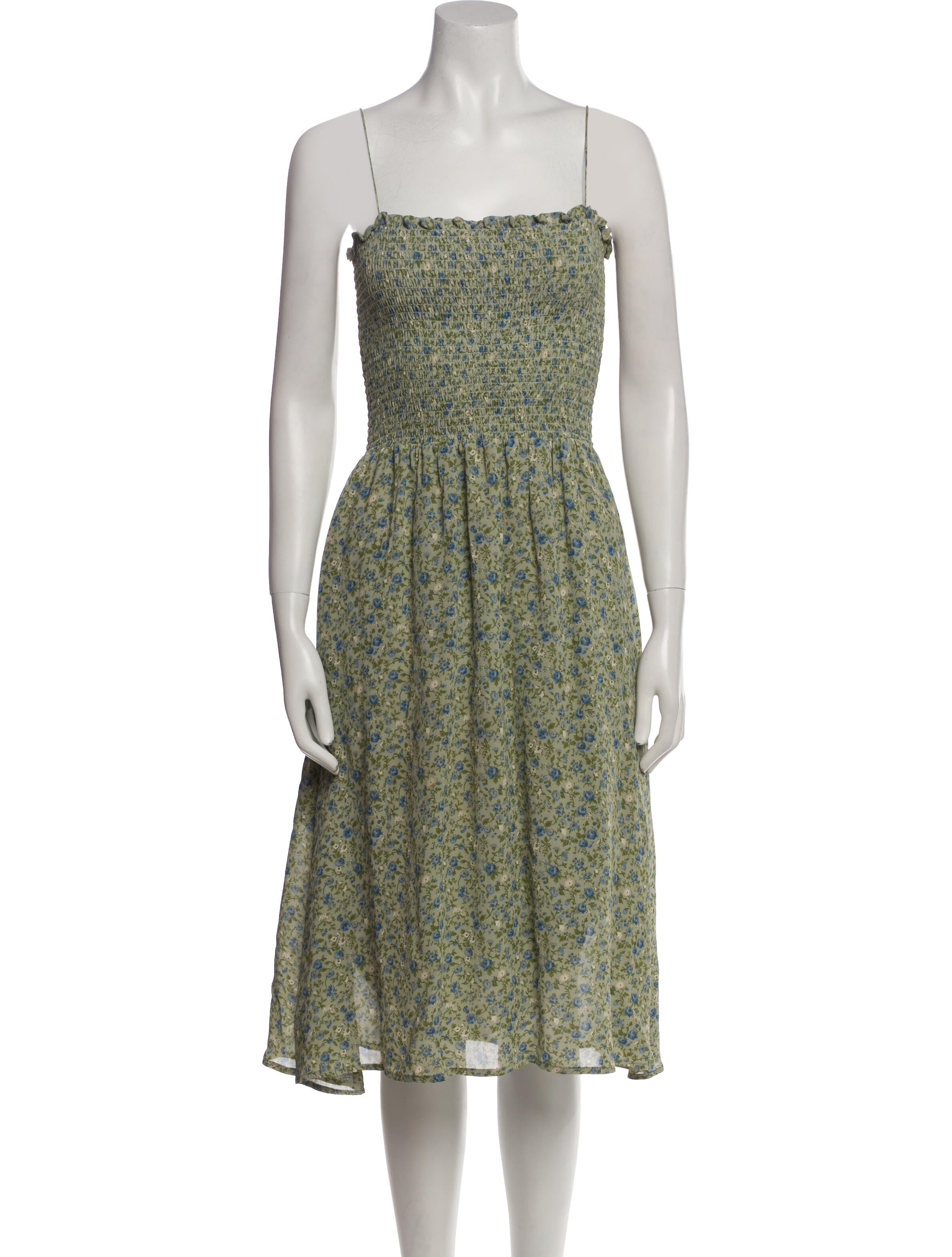 Reformation Floral Print Midi Length Dress