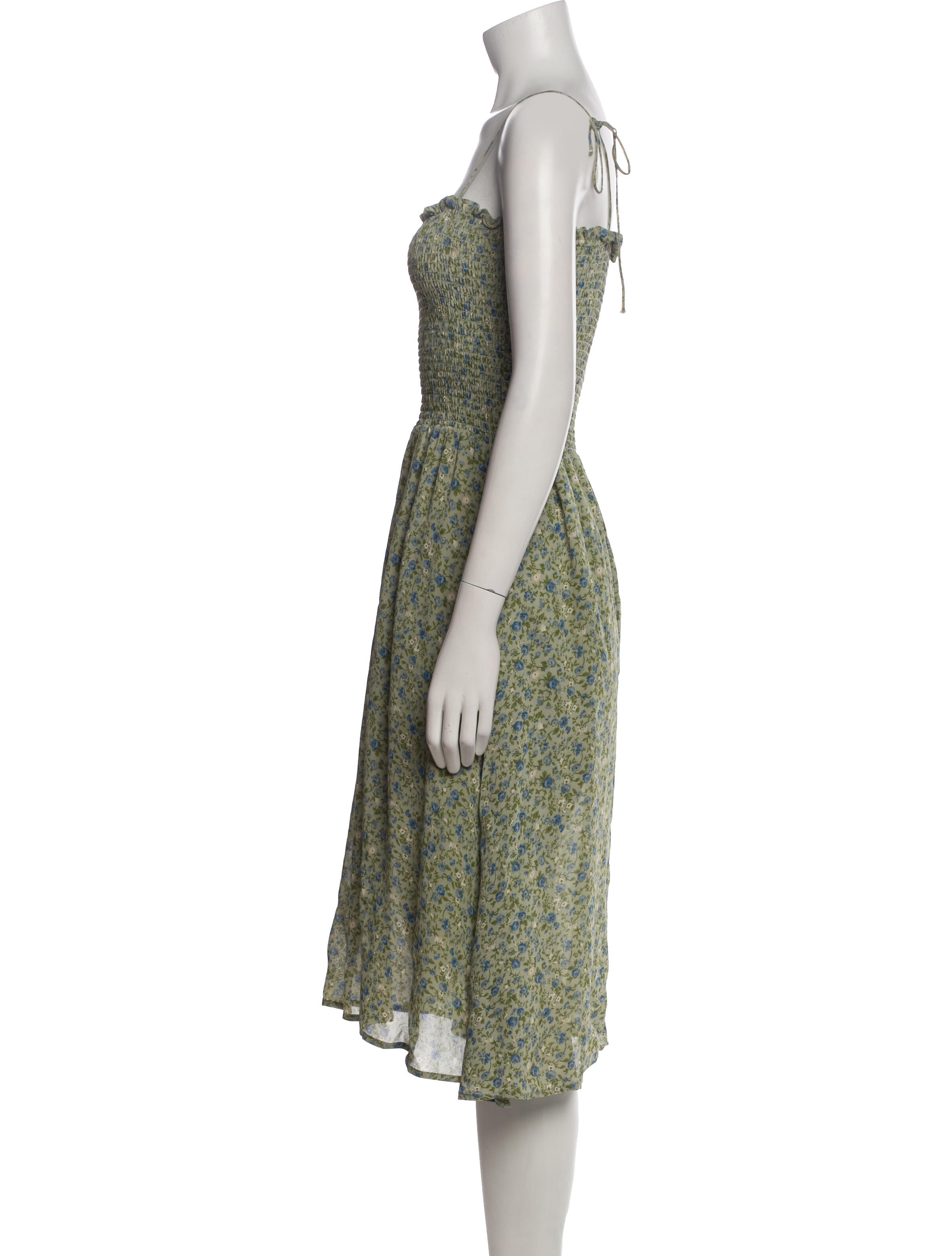 Reformation Floral Print Midi Length Dress