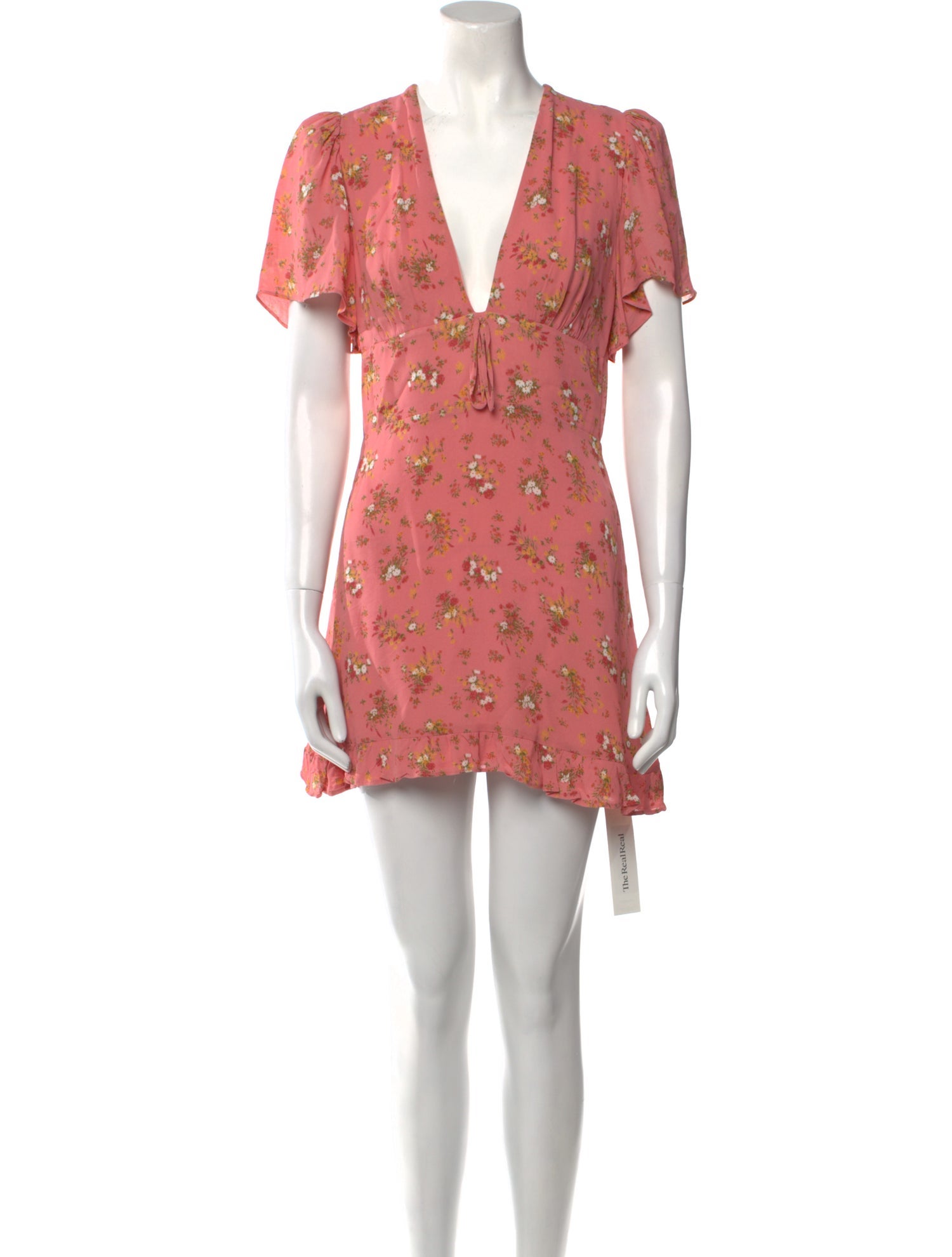 Reformation Floral Print V-Neck Tunic