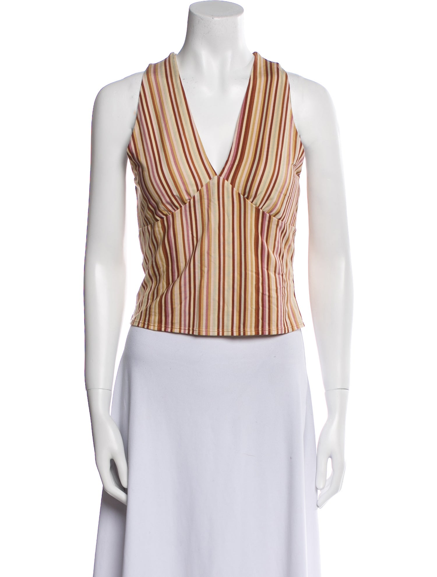 Reformation Striped V-Neck Crop Top w/ Tags