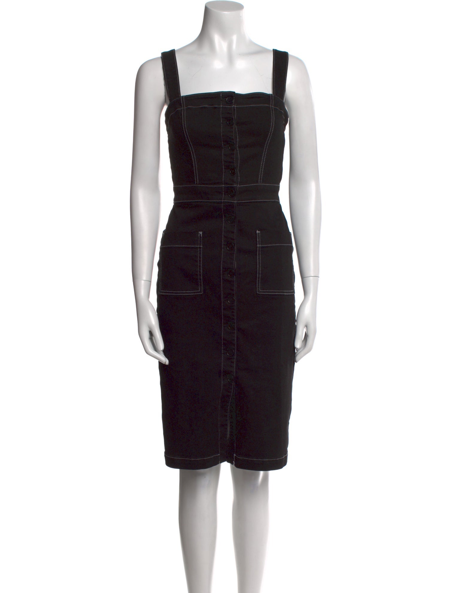 Reformation Square Neckline Knee-Length Dress