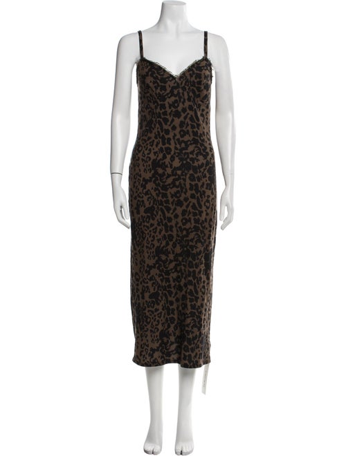 Reformation Animal Print Midi Length Dress