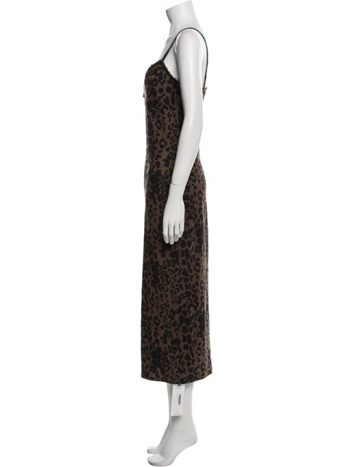 Reformation Animal Print Midi Length Dress