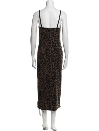 Reformation Animal Print Midi Length Dress