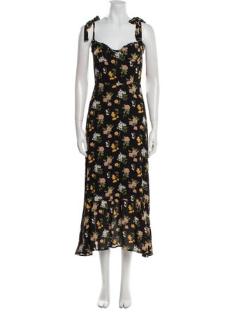 Reformation Floral Print Long Dress