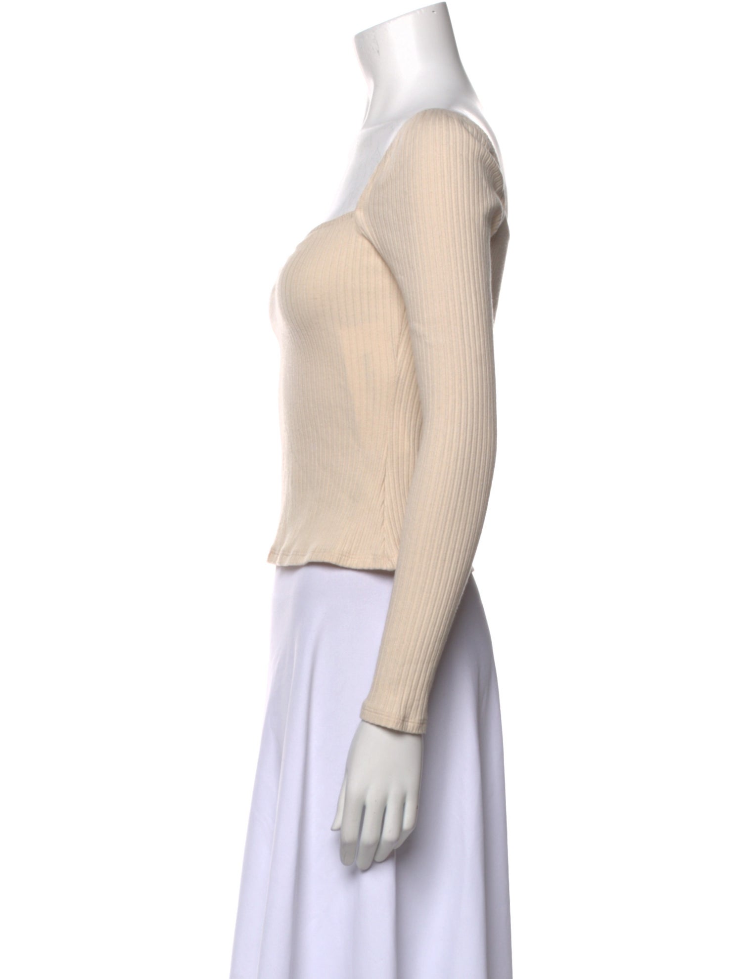 Reformation Square Neckline Long Sleeve Crop Top