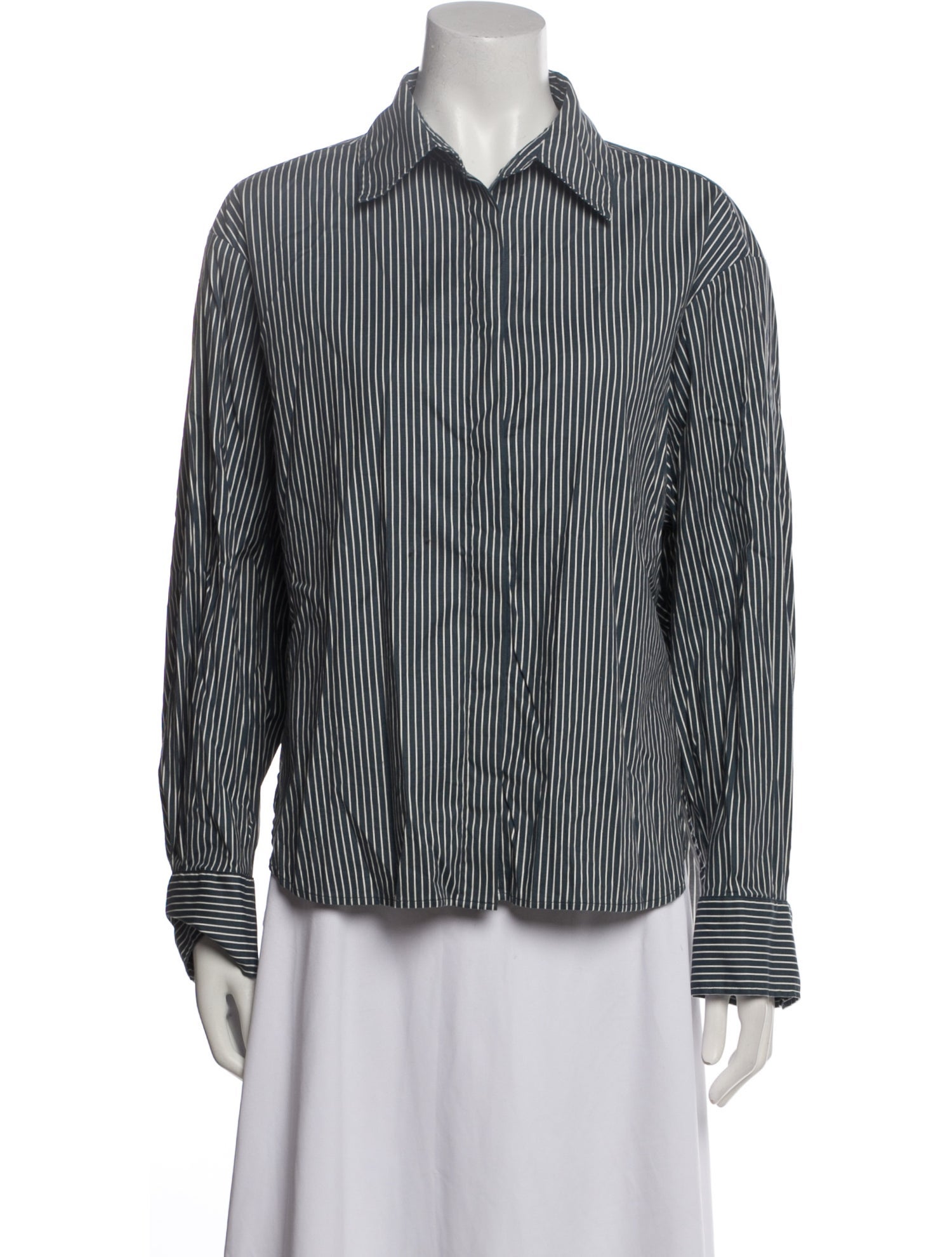 Reformation Striped Long Sleeve Button-Up Top