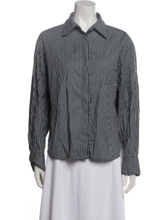 Reformation Striped Long Sleeve Button-Up Top