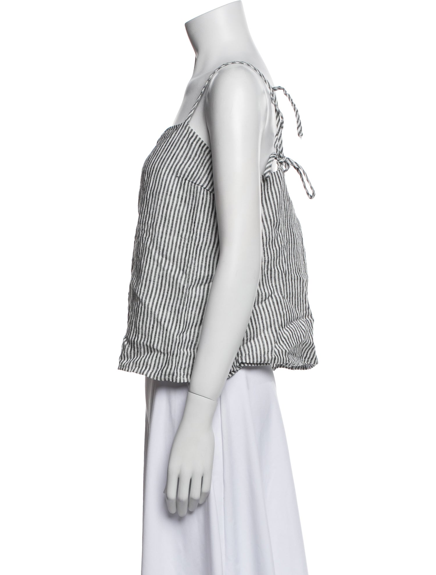 Reformation Striped Square Neckline Crop Top