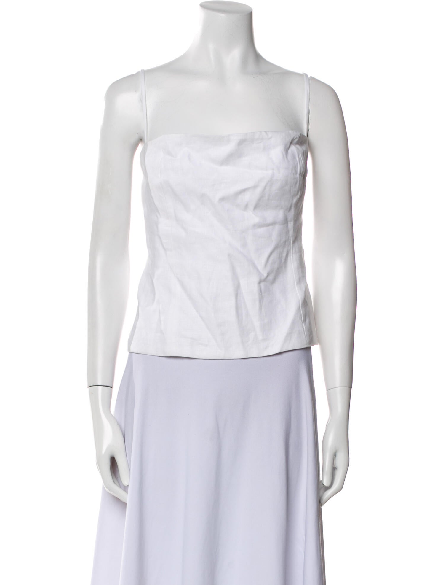 Reformation Linen Square Neckline Crop Top