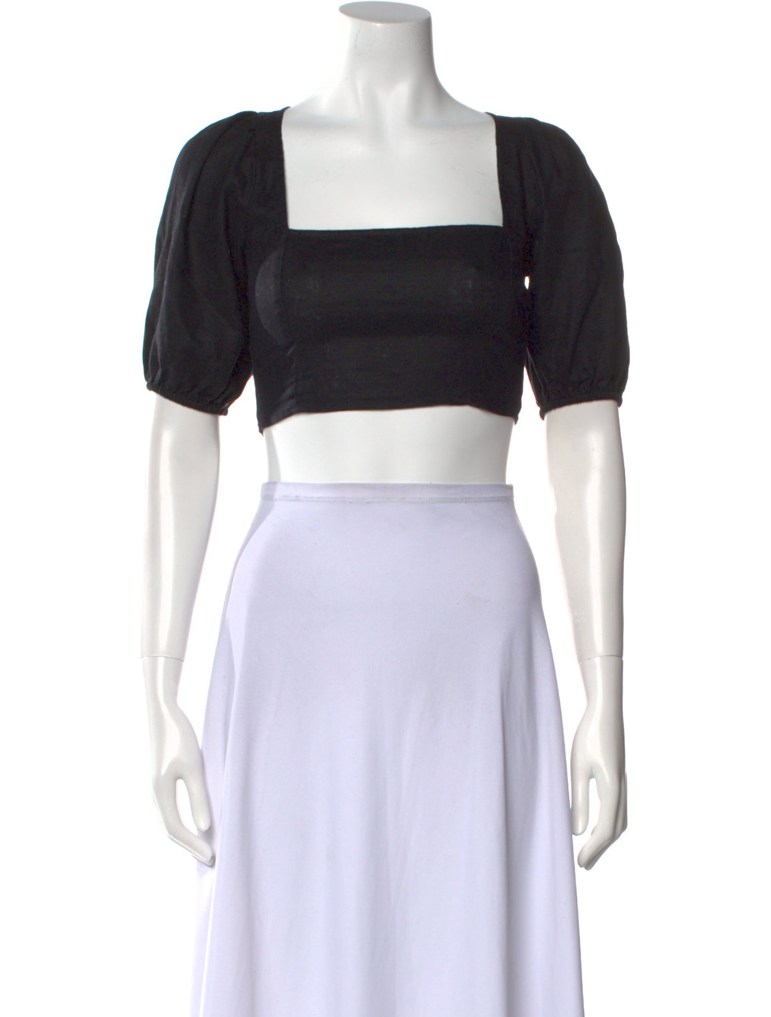 Reformation Linen Square Neckline Crop Top