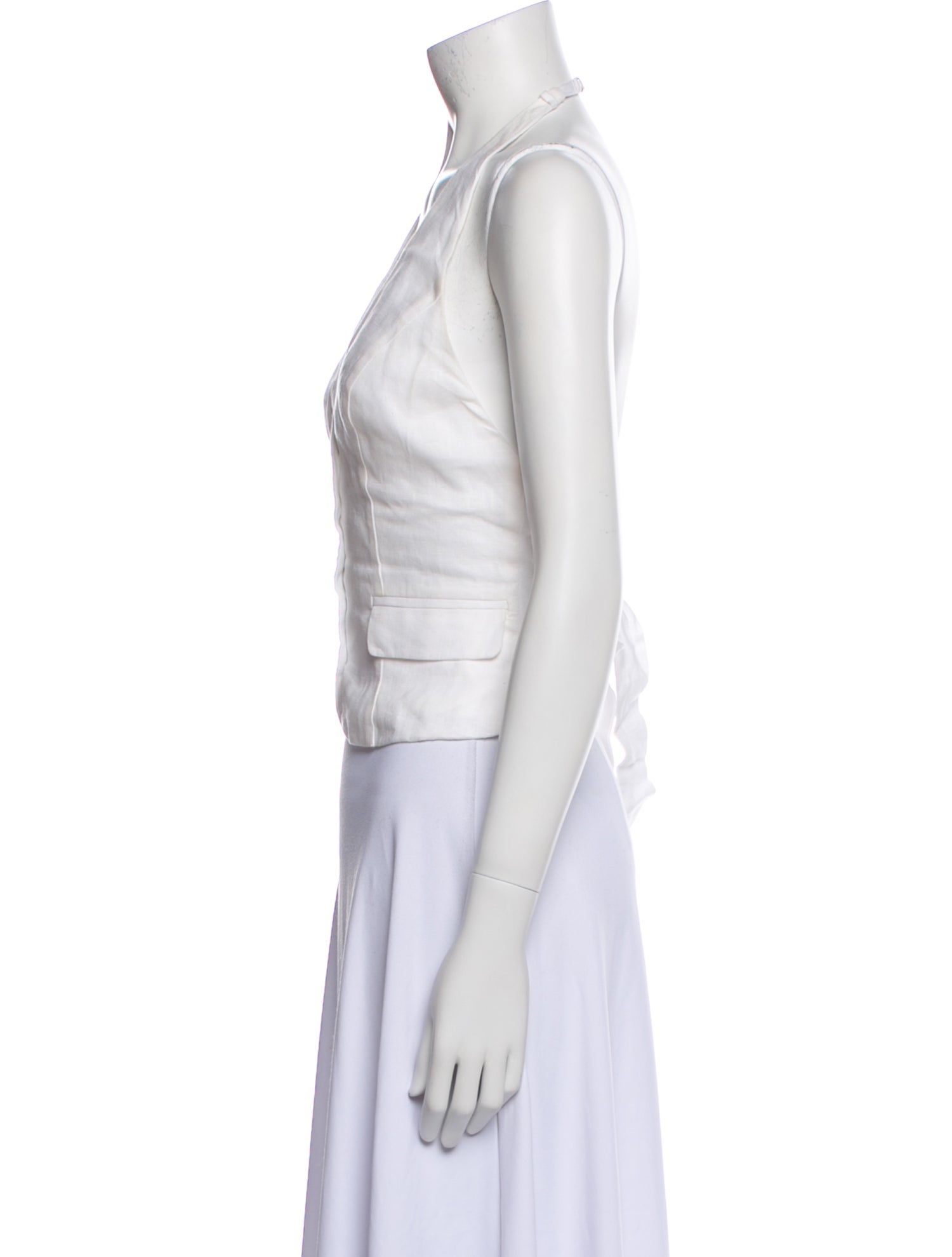 Reformation Linen V-Neck Crop Top