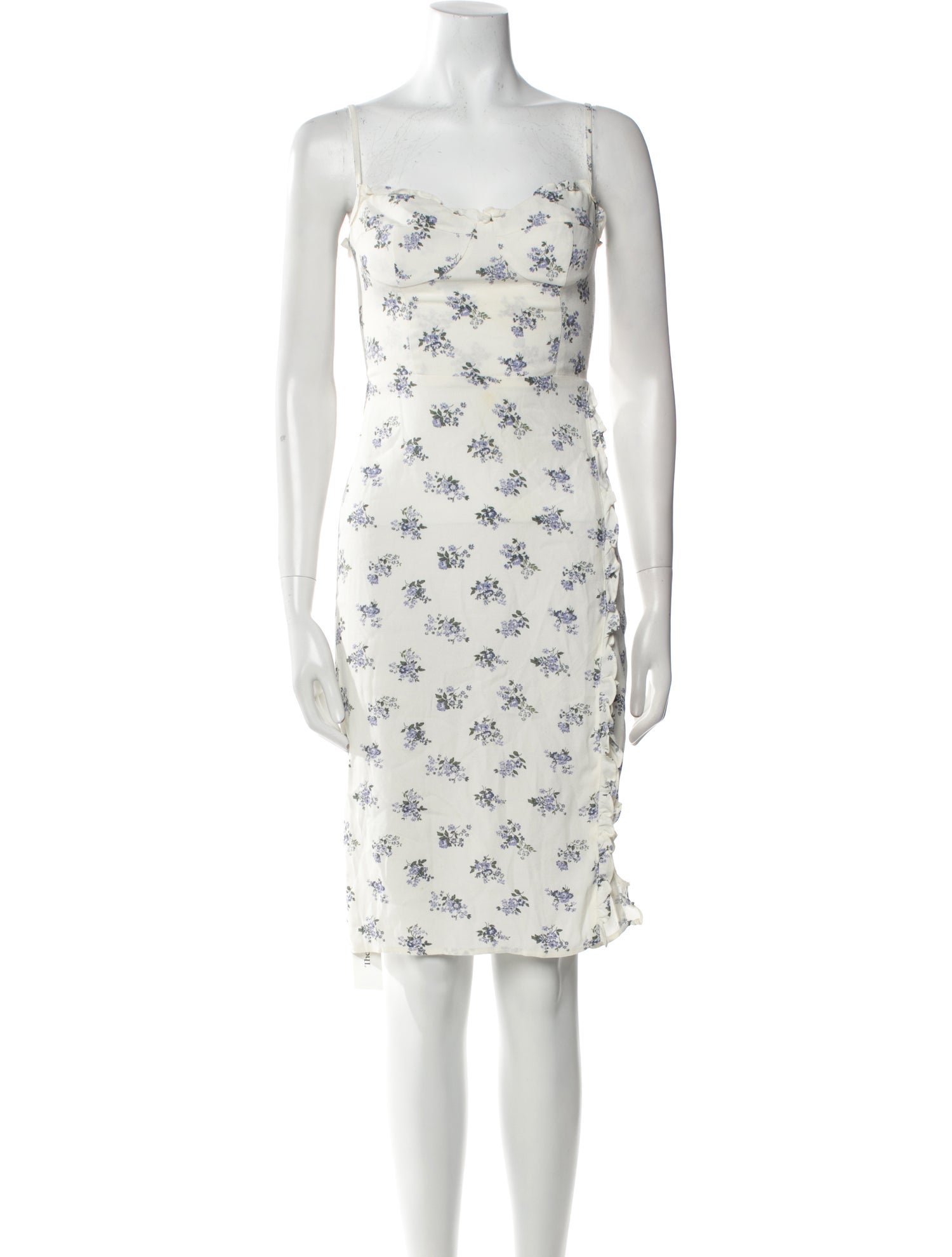 Reformation Floral Print Knee-Length Dress