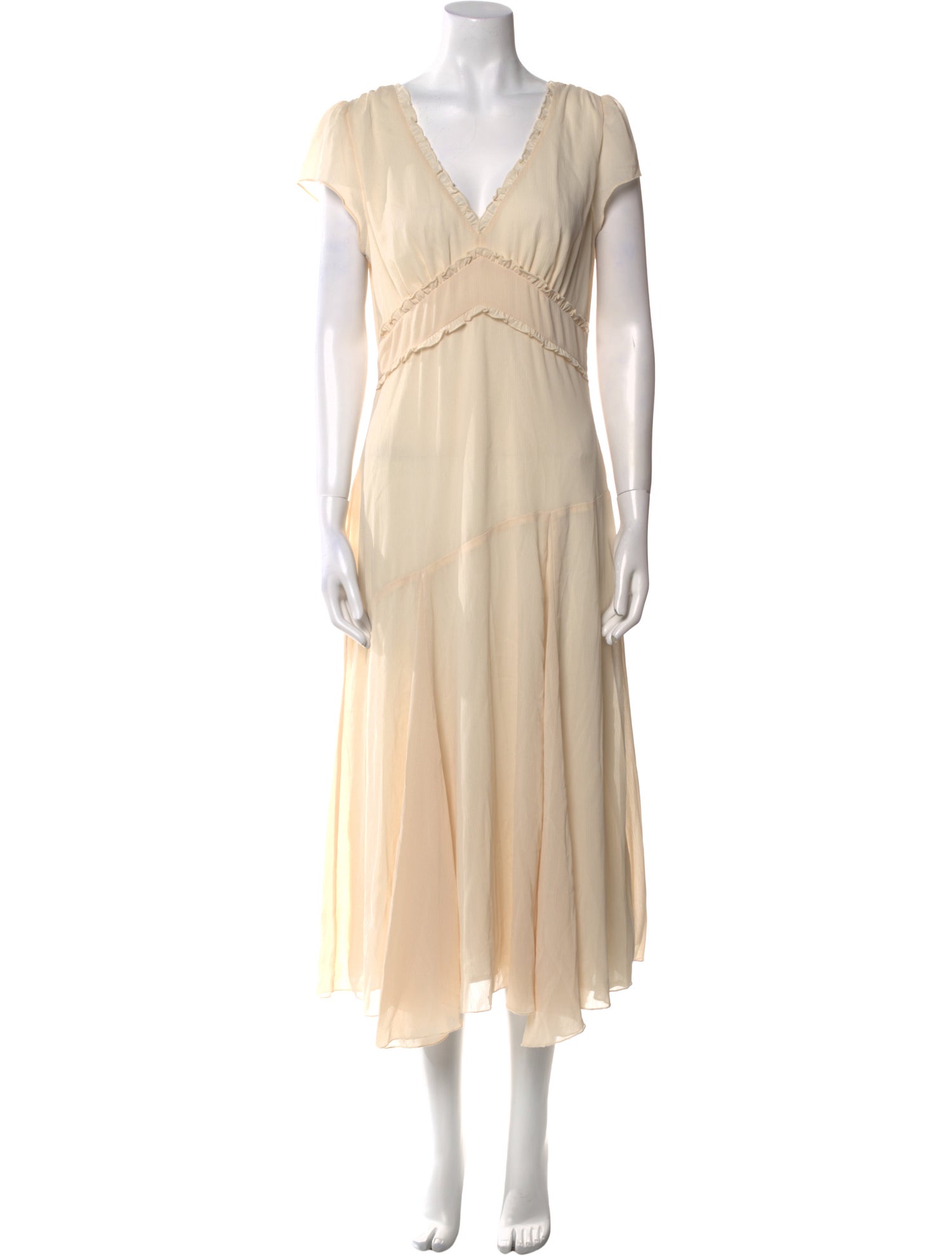 Reformation V-Neck Long Dress