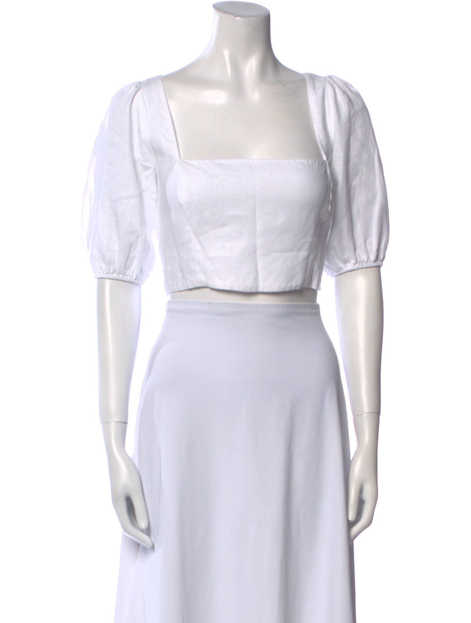 Reformation Linen Square Neckline Crop Top