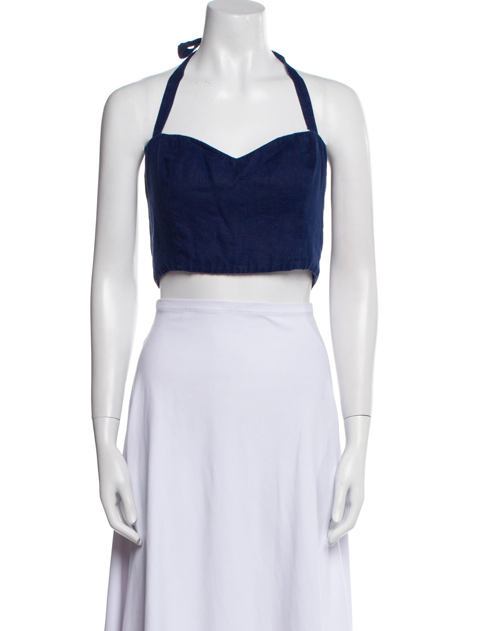 Reformation Linen Halterneck Crop Top