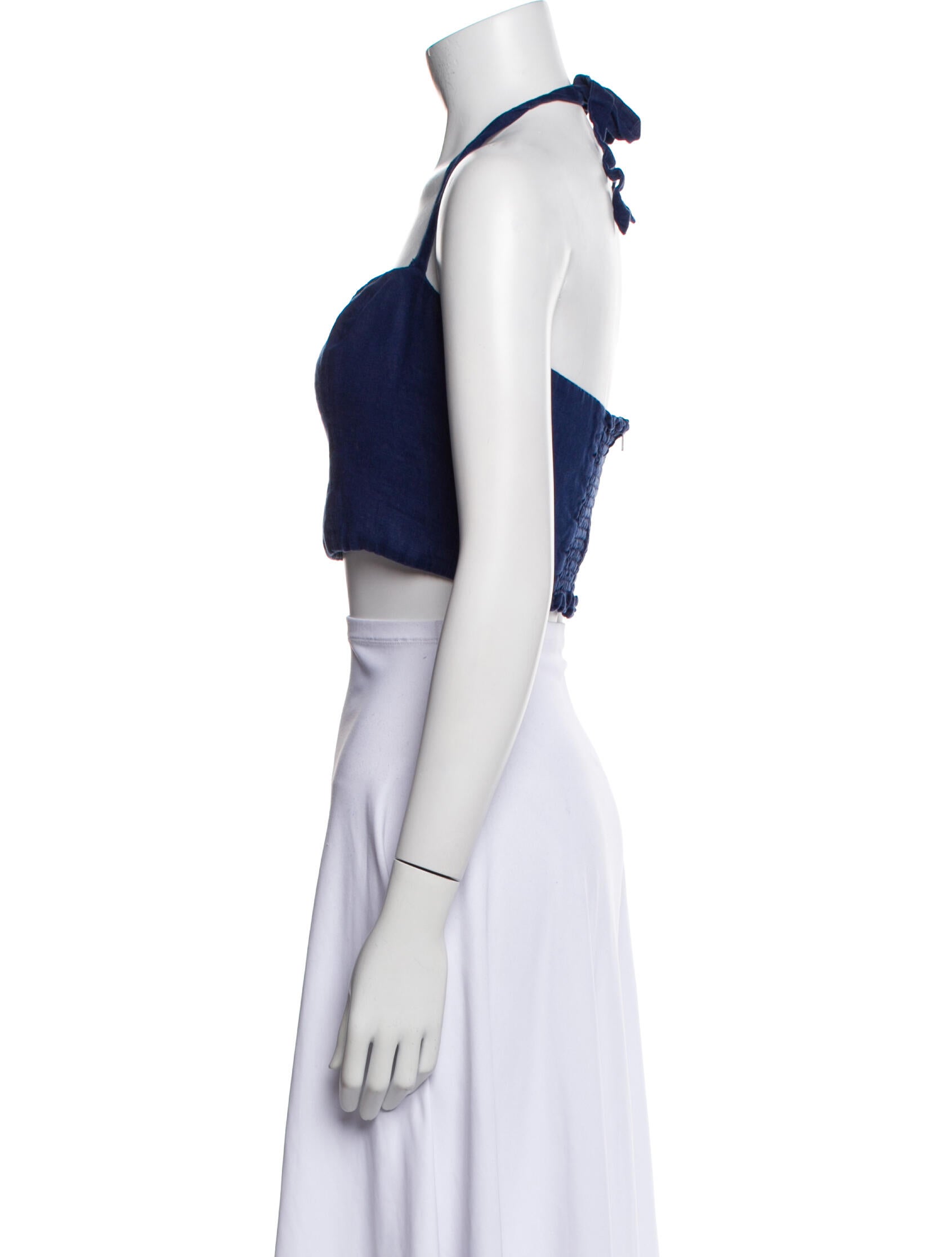 Reformation Linen Halterneck Crop Top