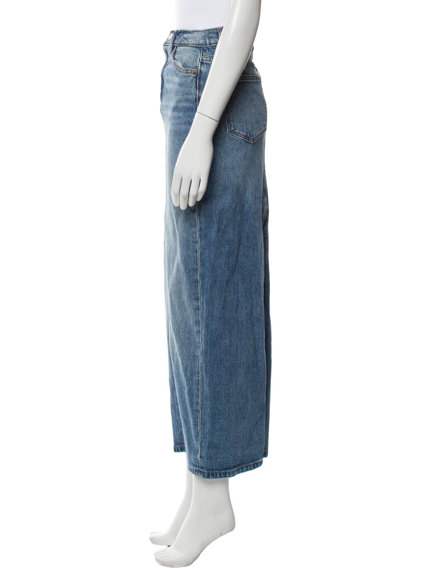 Reformation Distressed Accents Midi Length Skirt