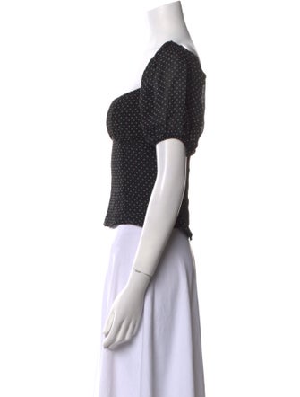 Reformation Polka Dot Print Square Neckline Crop Top