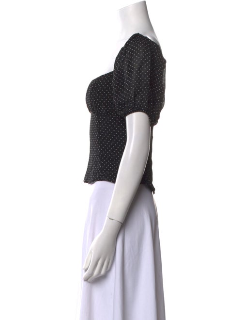 Reformation Polka Dot Print Square Neckline Crop Top