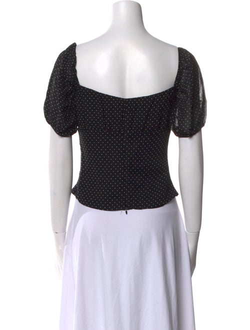 Reformation Polka Dot Print Square Neckline Crop Top