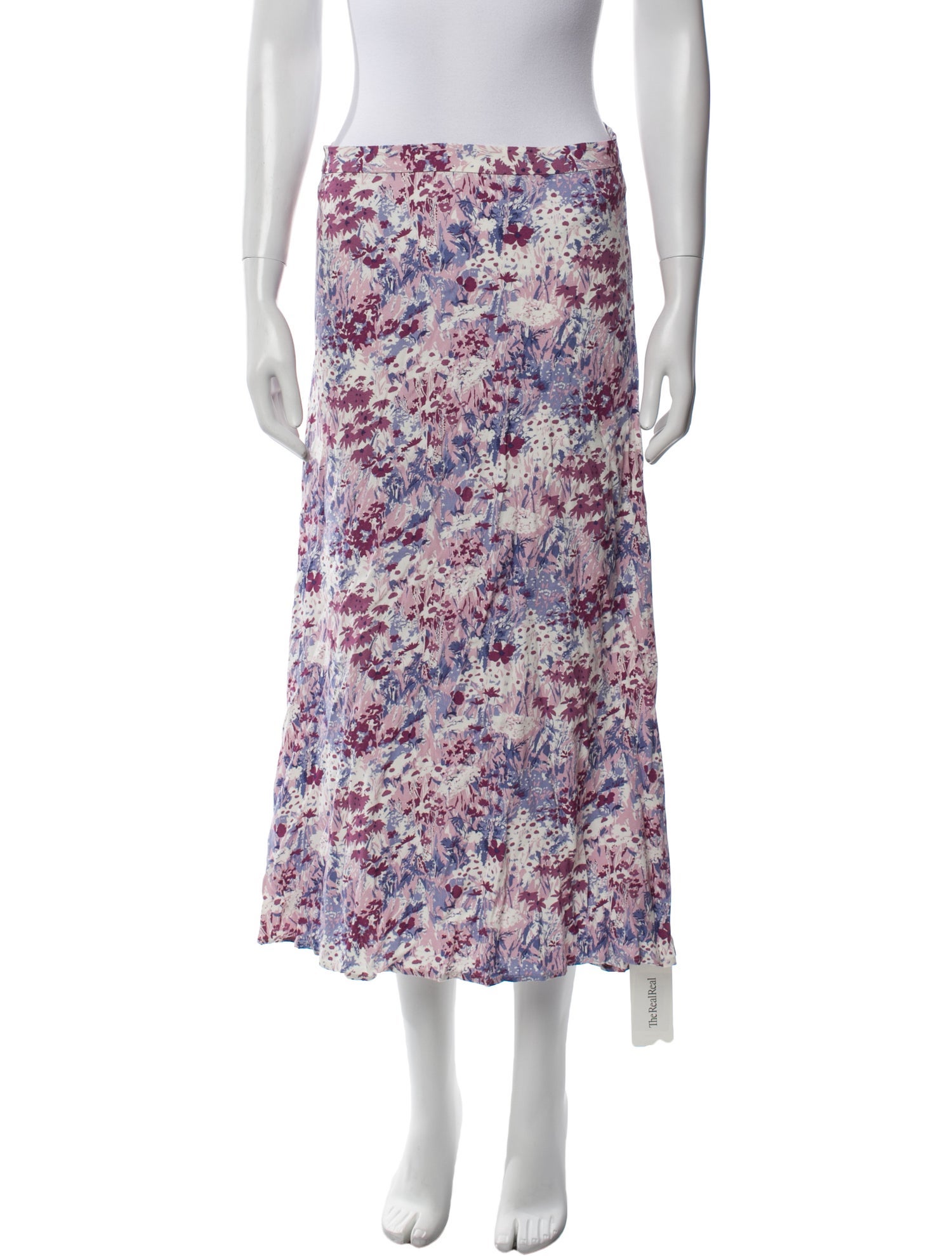 Reformation Floral Print Midi Length Skirt