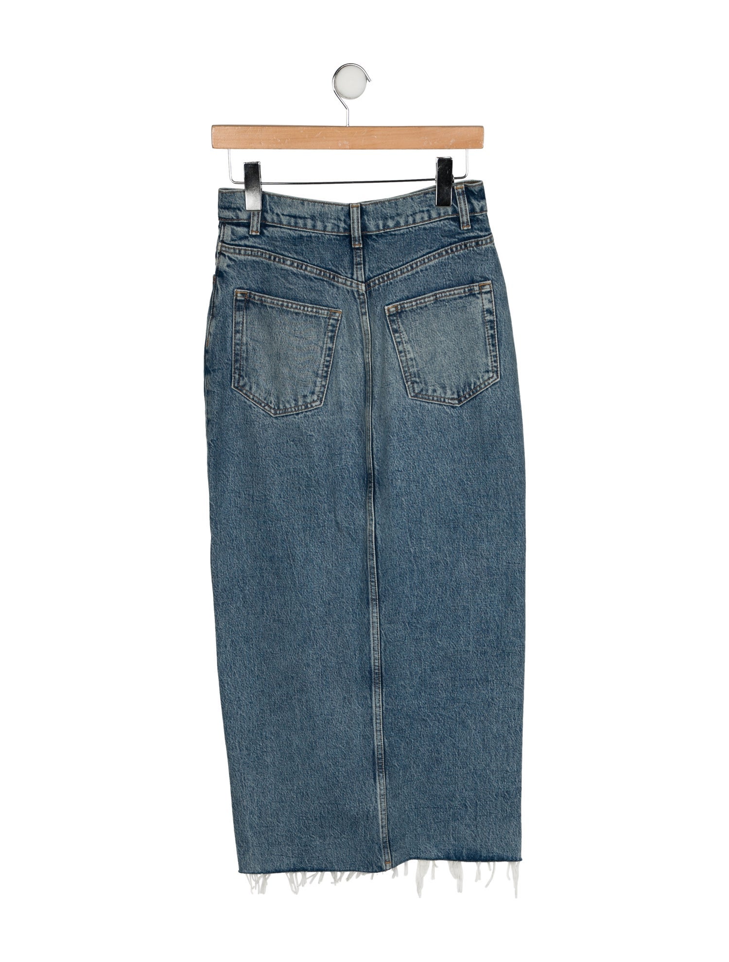 Reformation Raw-Edge Trim Midi Length Skirt