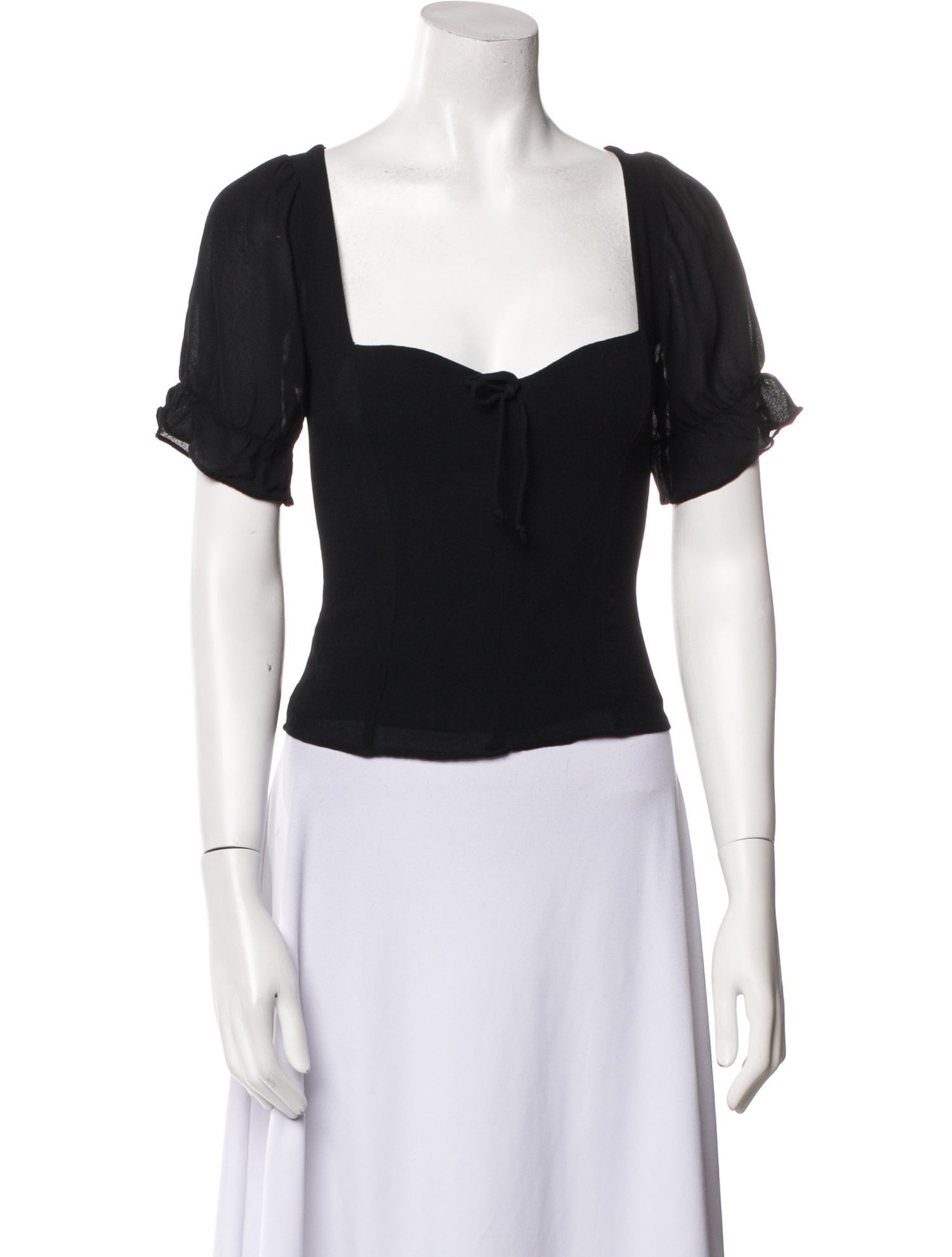 Reformation Square Neckline Short Sleeve Crop Top