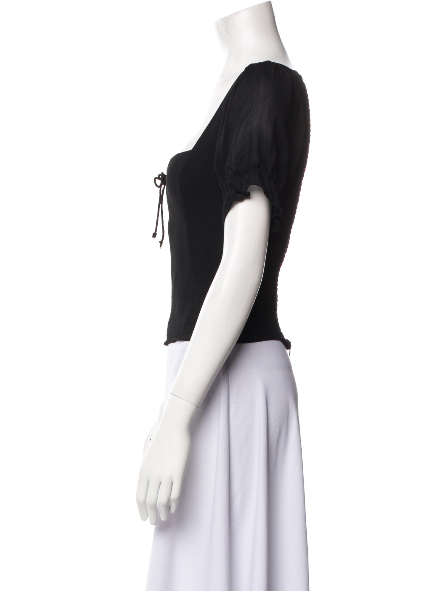 Reformation Square Neckline Short Sleeve Crop Top