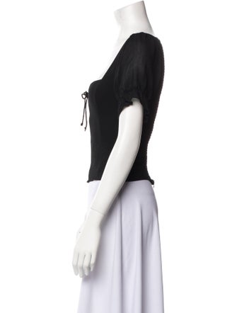 Reformation Square Neckline Short Sleeve Crop Top