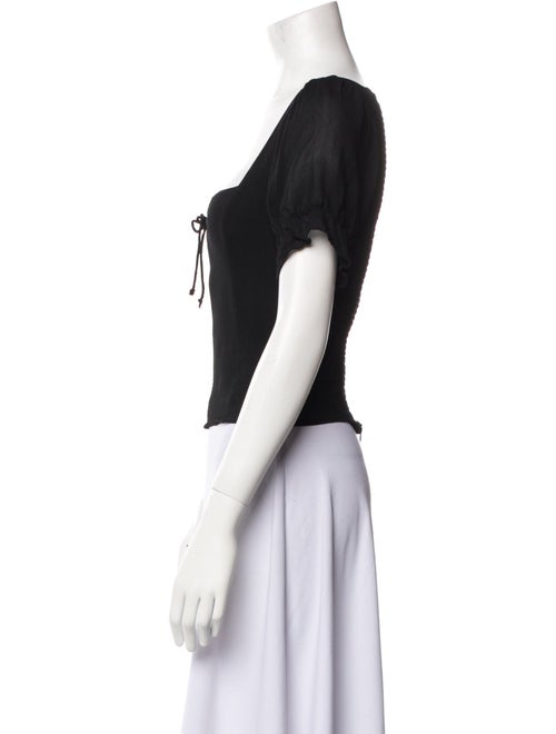 Reformation Square Neckline Short Sleeve Crop Top