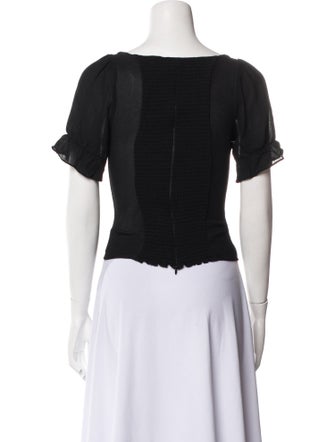 Reformation Square Neckline Short Sleeve Crop Top