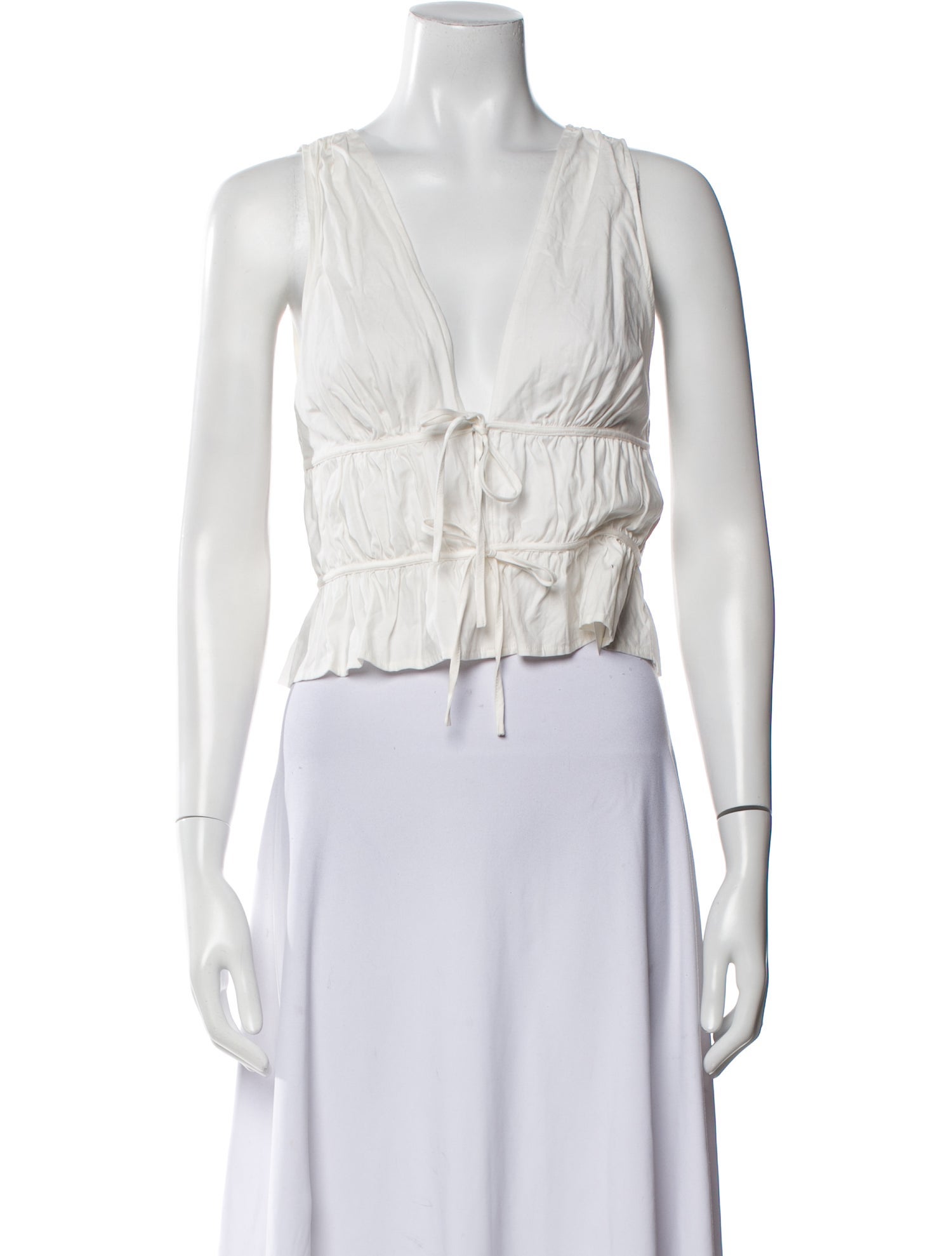 Reformation V-Neck Sleeveless Crop Top