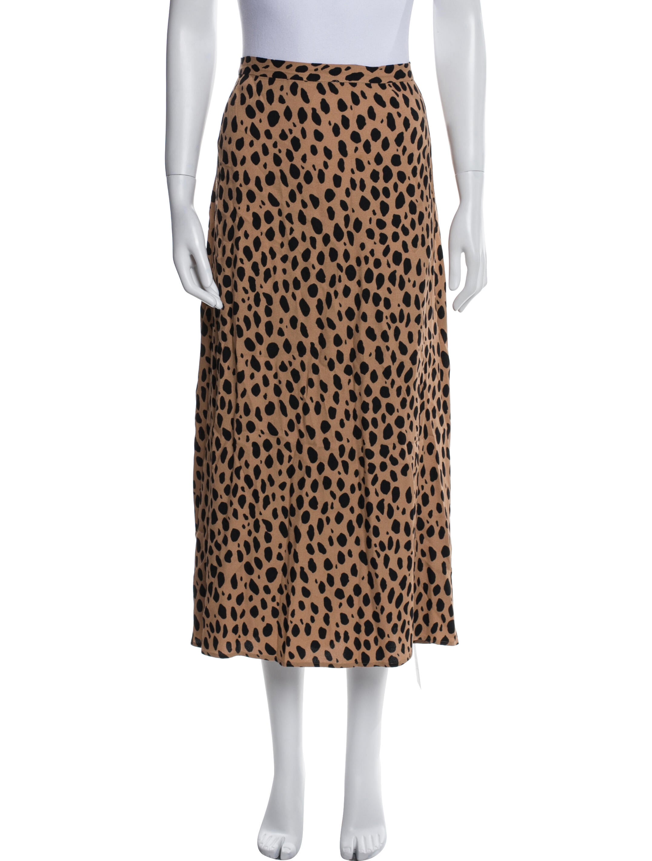 Reformation Animal Print Midi Length Skirt