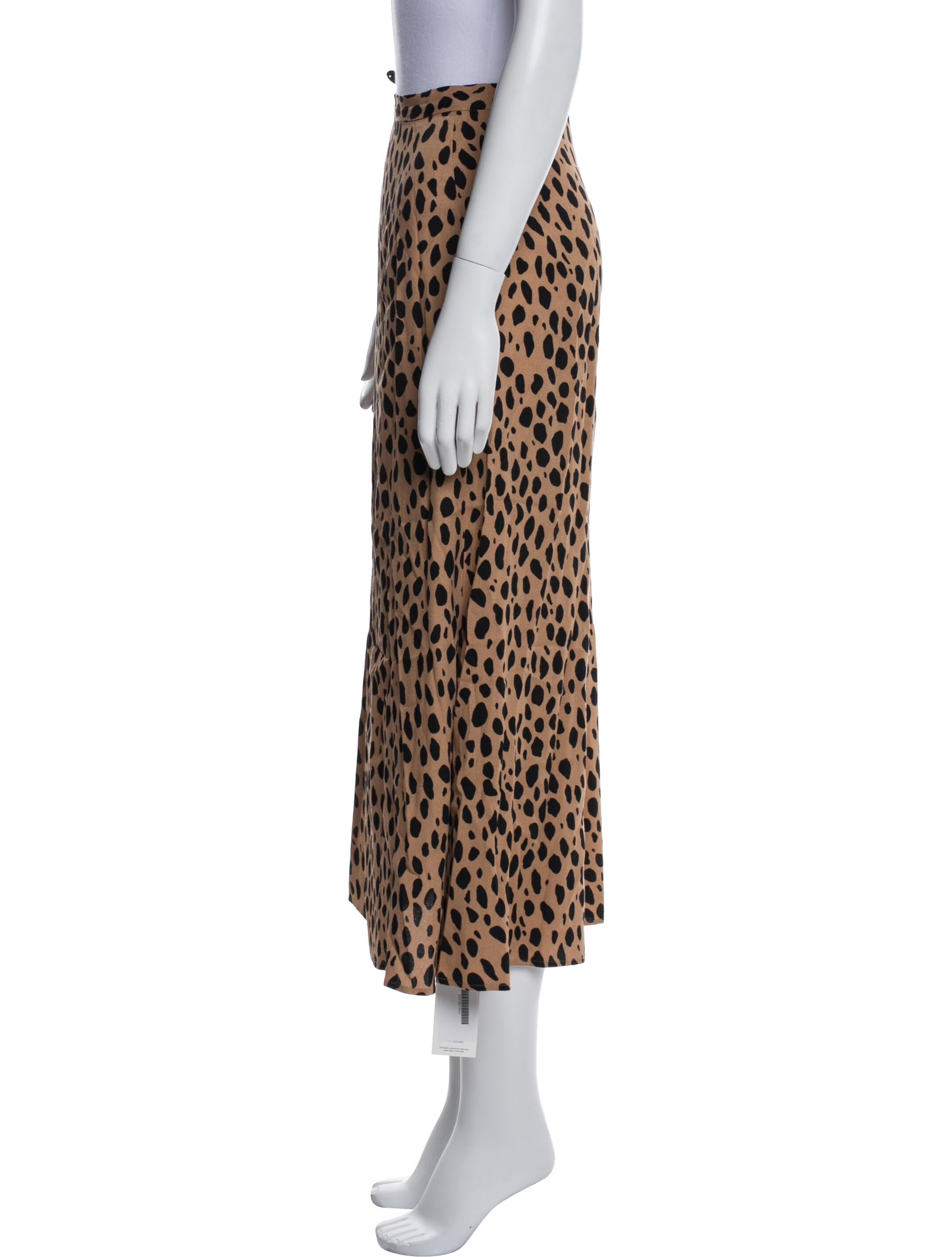 Reformation Animal Print Midi Length Skirt