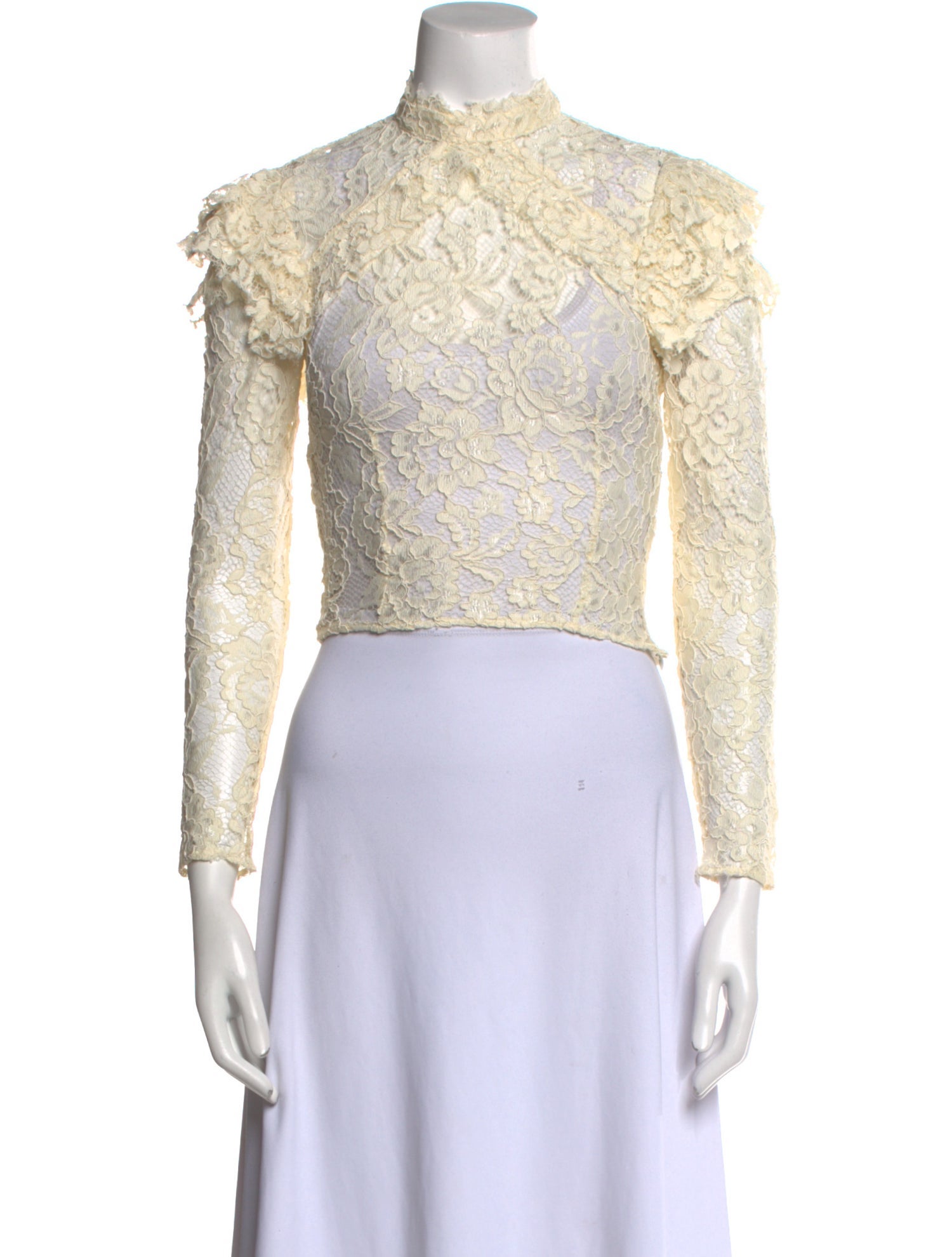 Reformation Lace Lace Pattern Crop Top