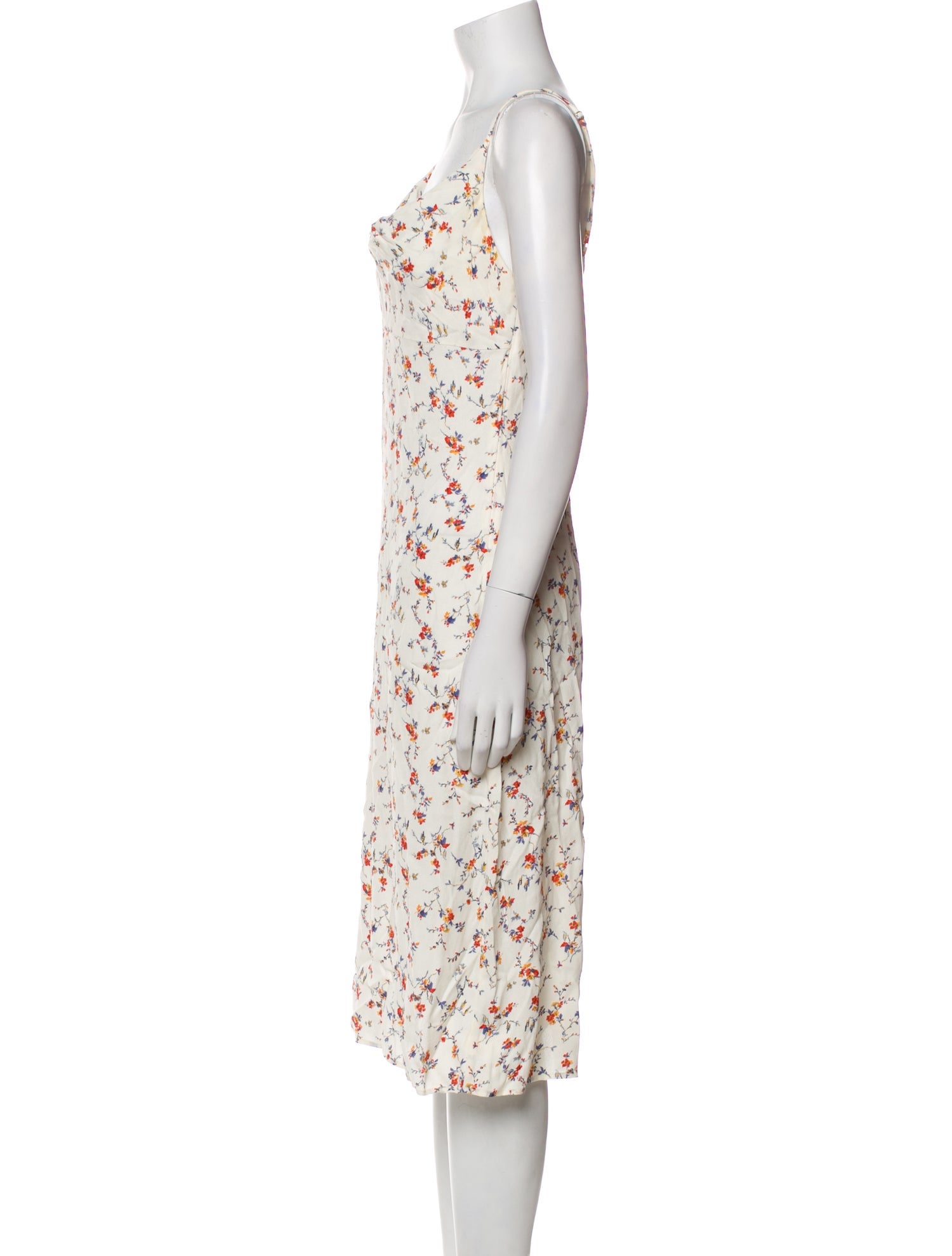 Reformation Floral Print Midi Length Dress