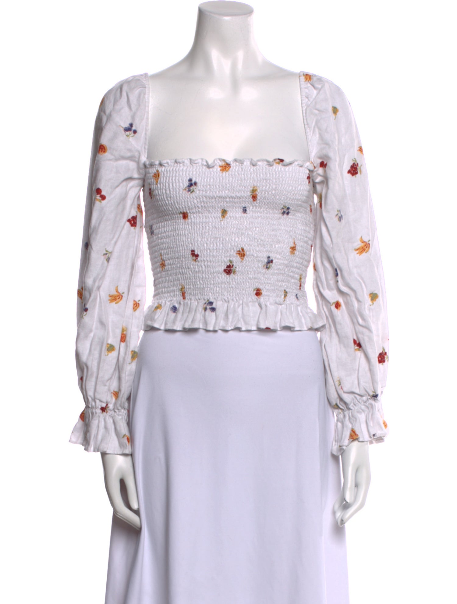 Reformation Linen Printed Crop Top