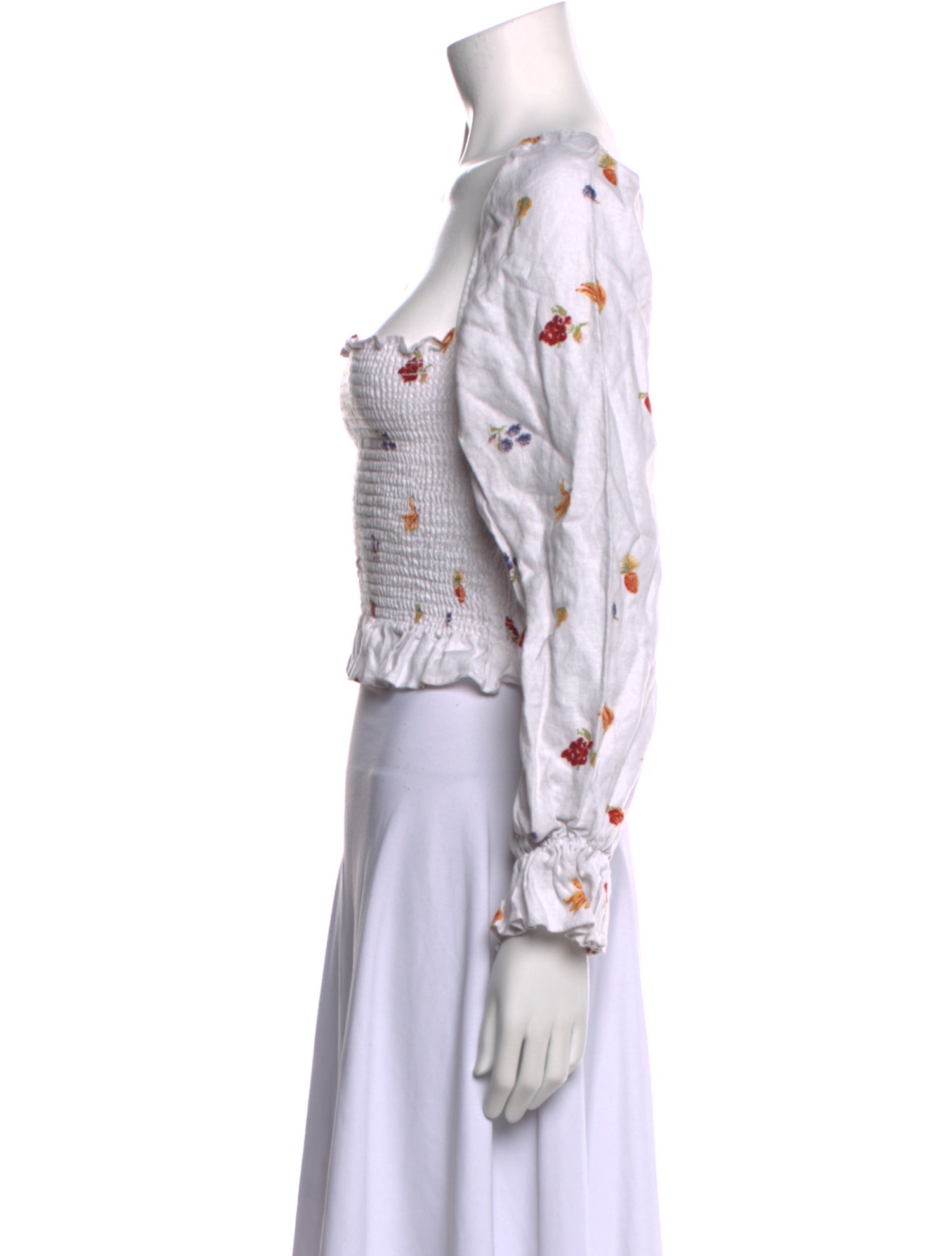 Reformation Linen Printed Crop Top