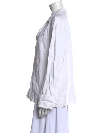 Reformation Linen Long Sleeve Button-Up Top