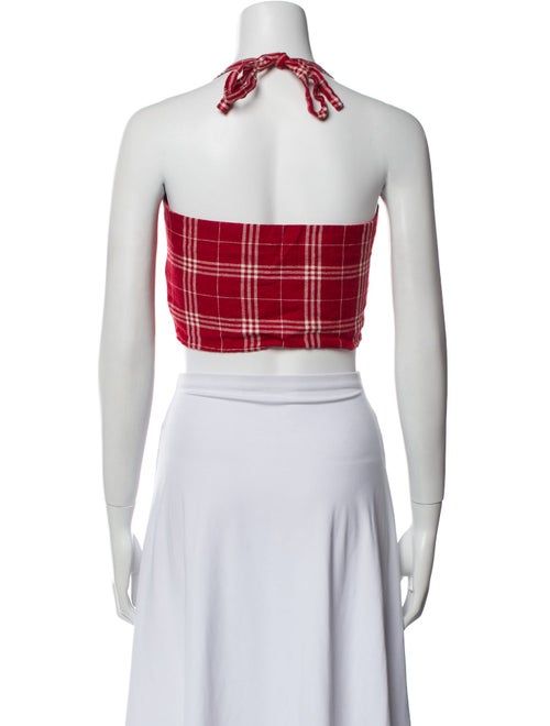 Reformation Linen Plaid Print Crop Top