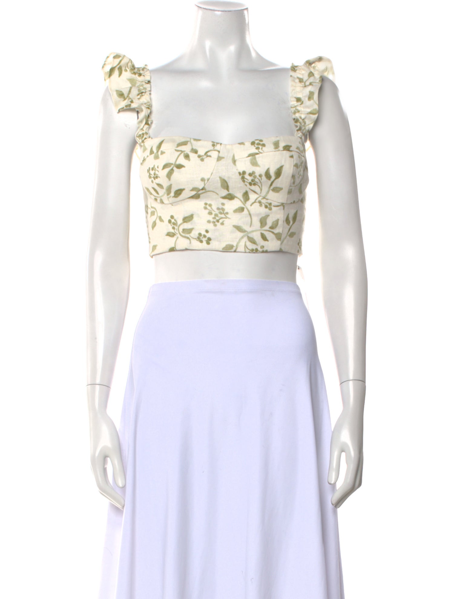 Reformation Linen Floral Print Crop Top