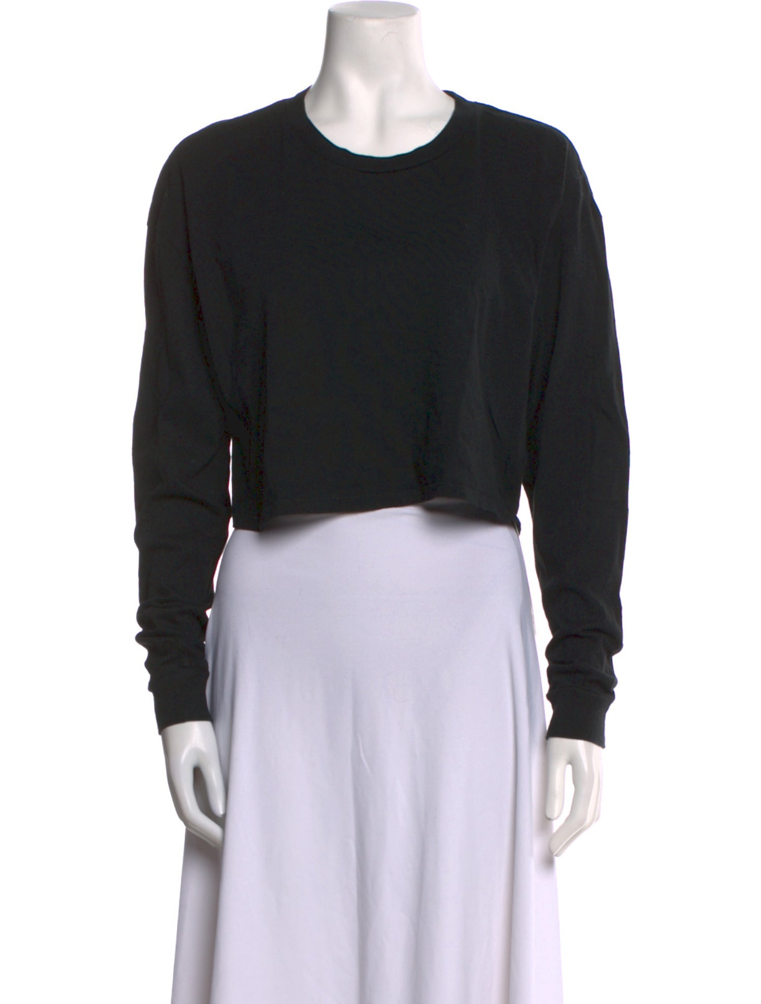 Reformation Crew Neck Long Sleeve Crop Top
