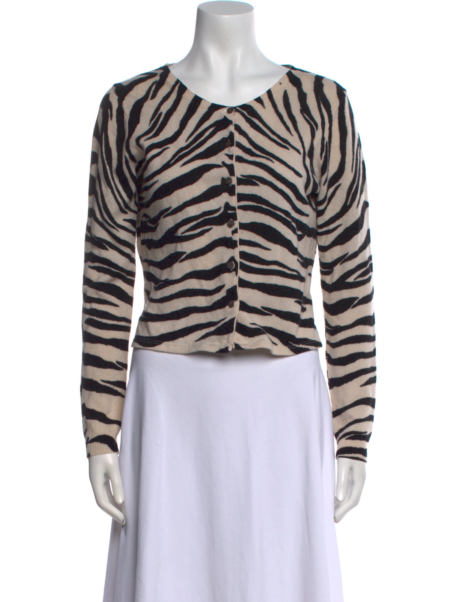 Reformation Animal Print Scoop Neck Sweater