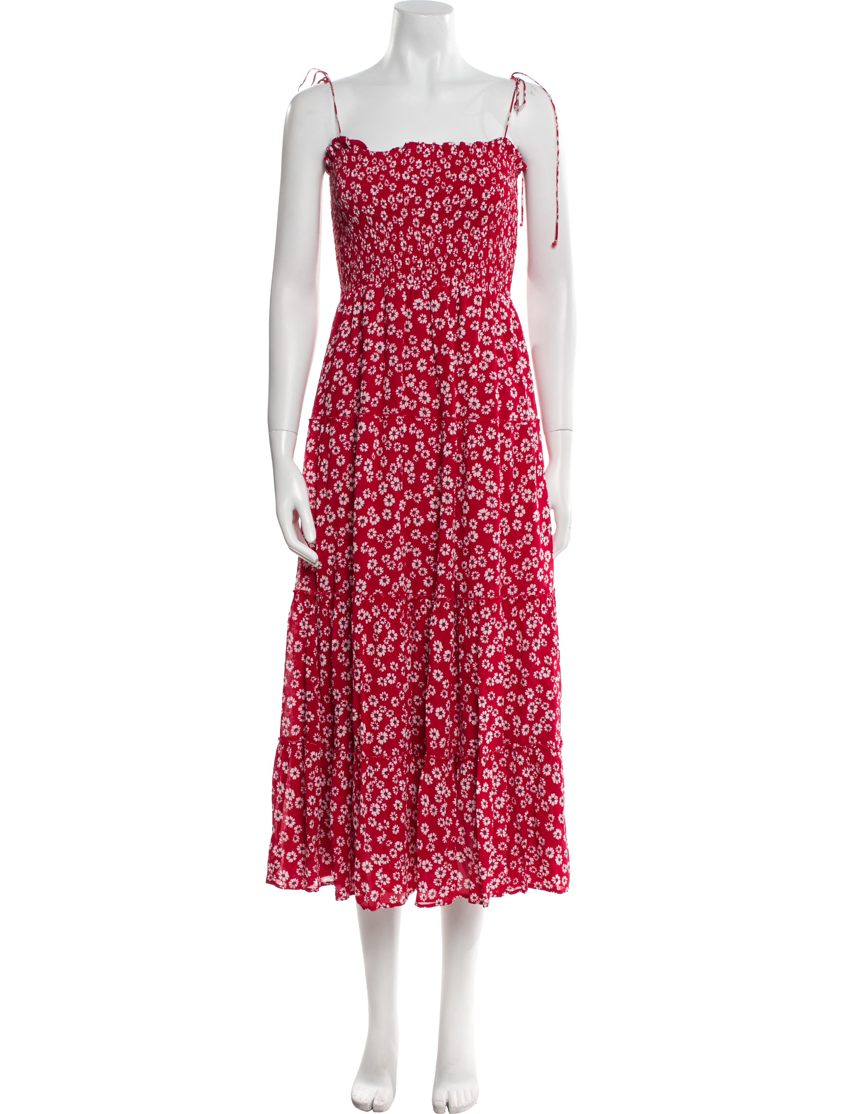 Reformation Floral Print Midi Length Dress