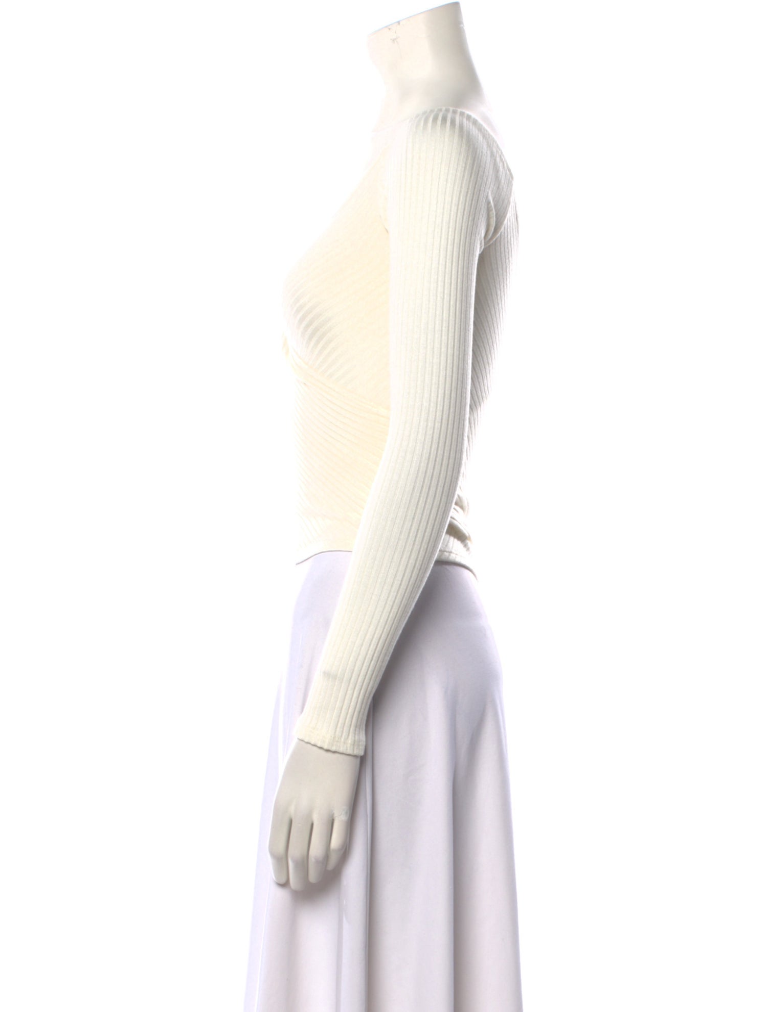 Reformation V-Neck Long Sleeve Crop Top